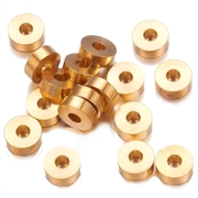 Spacer - rondel. Forgyldt. 6 x 2 mm. 10 stk.